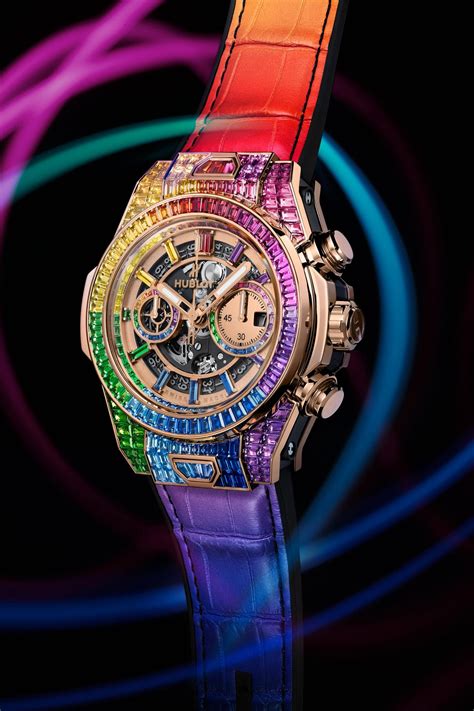 The Hublot Big Bang Unico Full Baguette King Gold Rainbow 